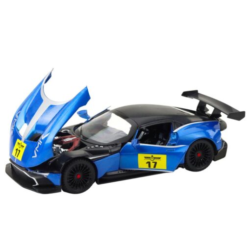 1:22 metalinis sportinis automobilis mėlynas