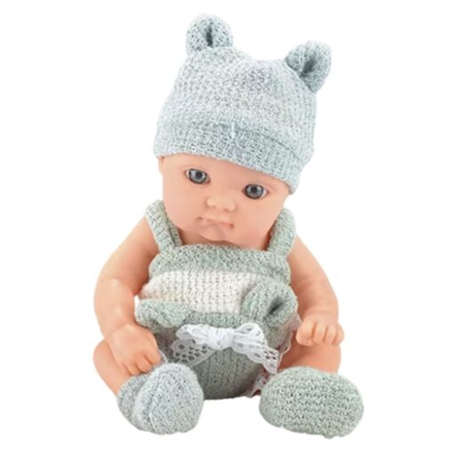 18 cm kūdikio lėlytė su antklode – pilkas komplektas