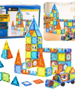 3D magnetinis edukacinis konstruktorius su transporto priemone – 138 detalių rinkinys