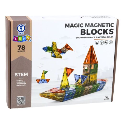 78 dalių magnetinis konstruktorius – figūros ir formos