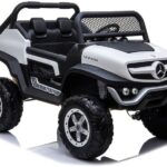Akumuliatorinis automobilis vaikams Mercedes Unimog 4×4 – baltas