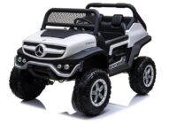 Akumuliatorinis automobilis vaikams Mercedes Unimog 4×4 – baltas
