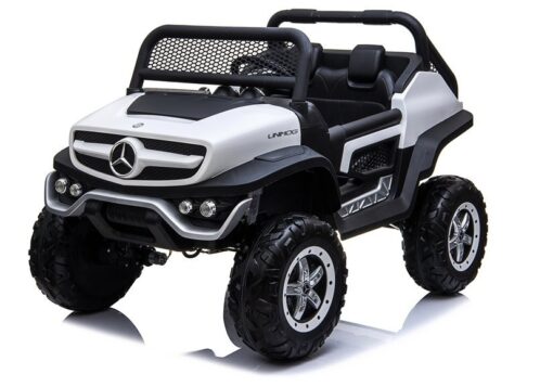 Akumuliatorinis automobilis vaikams Mercedes Unimog 4×4 – baltas