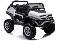 Akumuliatorinis automobilis vaikams Mercedes Unimog 4×4 – baltas