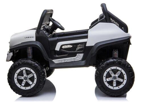 Akumuliatorinis automobilis vaikams Mercedes Unimog 4×4 – baltas
