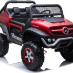 Akumuliatorinis automobilis vaikams Mercedes Unimog 4×4 – raudonas