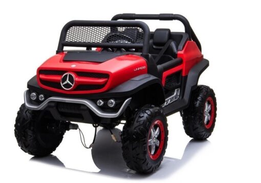 Akumuliatorinis automobilis vaikams Mercedes Unimog 4×4 – raudonas