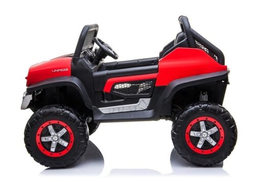 Akumuliatorinis automobilis vaikams Mercedes Unimog 4×4 – raudonas