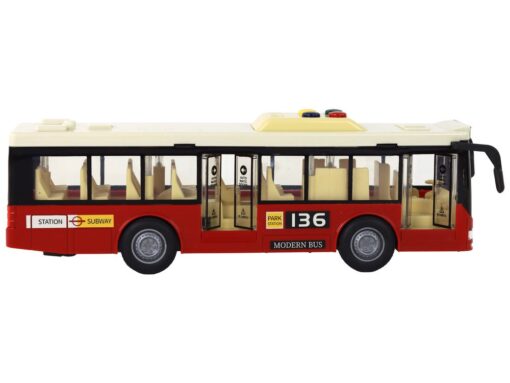 Autobusas raudonas miesto šviesos garsai