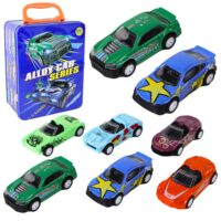 Automobilių rinkinys su metaline dėže 1:64