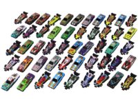 Automobilių spyruokliniai žaislai spalvoti 50 vnt