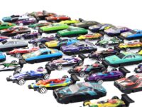 Automobilių spyruokliniai žaislai spalvoti 50 vnt