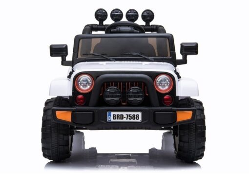 BRD‑7588 baltas elektrinis vaikiškas visureigis – 12V