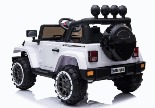 BRD‑7588 baltas elektrinis vaikiškas visureigis – 12V