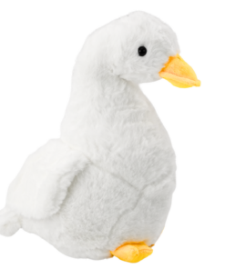 Balta pliušinė žąsis 40 cm
