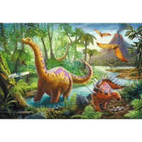 Dėlionė „Dinozaurų žygis“ – 60 detalių