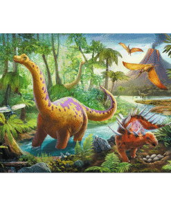 Dėlionė „Dinozaurų žygis“ – 60 detalių