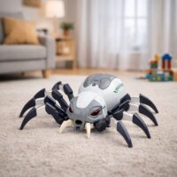 Didelis nuotoliniu būdu valdomas voras robotas su dūmais
