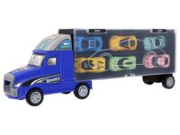 Didelis vilkikas su 6 automobiliais