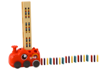 Dinozauras su domino kaladėlėmis raudonas