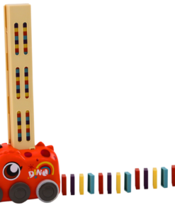 Dinozauras su domino kaladėlėmis raudonas