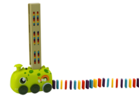Dinozauras su domino kaladėlėmis žalias