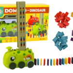 Dinozauras su domino kaladėlėmis žalias