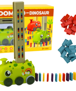 Dinozauras su domino kaladėlėmis žalias