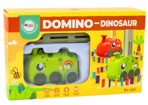 Dinozauras su domino kaladėlėmis žalias