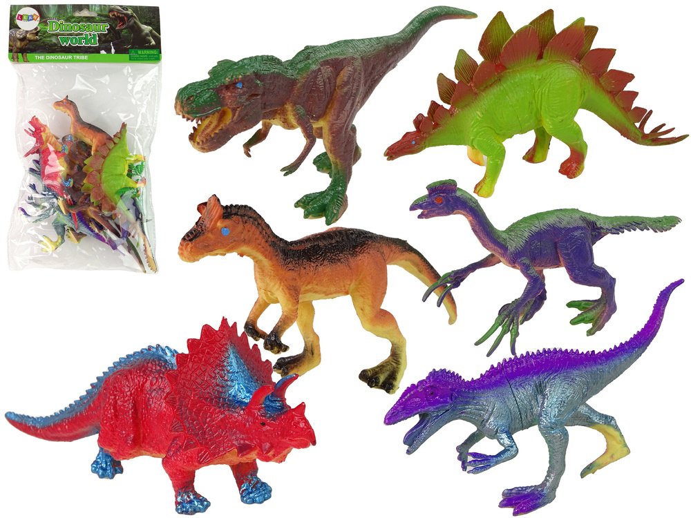 Dinozaurų figūrėlės spalvotos 6vnt Dinozaurų figūrėlės spalvotos 6vnt