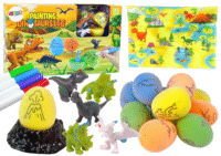 Dinozaurų kiaušinių dažymo rinkinys – kūrybinis DIY rinkinys vaikams