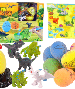 Dinozaurų kiaušinių dažymo rinkinys – kūrybinis DIY rinkinys vaikams