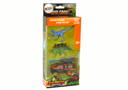 Dinozaurų rinkinys su raketų automobiliu