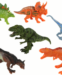 Dinozaurų rinkinys su sraigtasparniu ir automobiliais