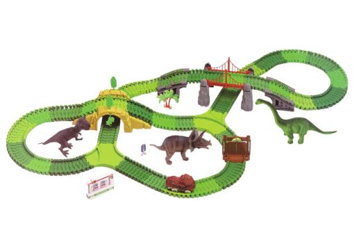 Dinozaurų trasa su aksesuarais 270 dalių