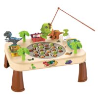 Dinozaurų žvejybos stalas su meškerėmis
