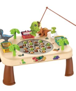 Dinozaurų žvejybos stalas su meškerėmis