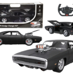 Dodge Charger R/T RC 1:16 juodas sportinis automobilis