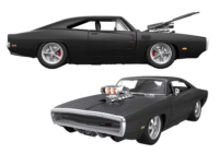 Dodge Charger R/T RC 1:16 juodas sportinis automobilis