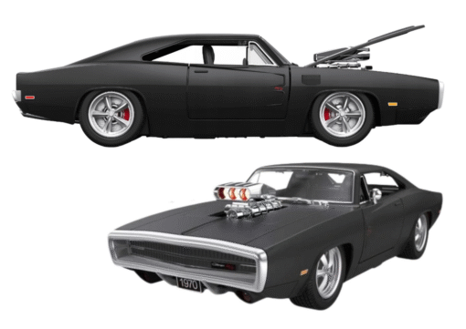 Dodge Charger R/T RC 1:16 juodas sportinis automobilis