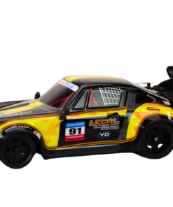 Drift automobilis guminiais ratais geltonas