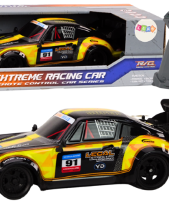 Drift automobilis guminiais ratais geltonas