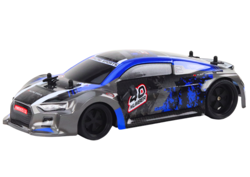 Drift automobilis guminiais ratais mėlynas