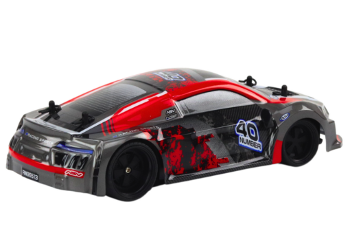 Drift automobilis guminiais ratais raudonas