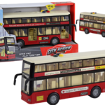 Dviaukštis miesto autobusas raudonas 1:16