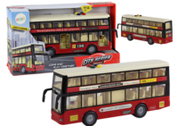 Dviaukštis miesto autobusas raudonas 1:16