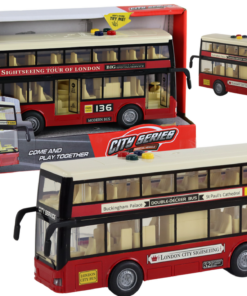 Dviaukštis miesto autobusas raudonas 1:16