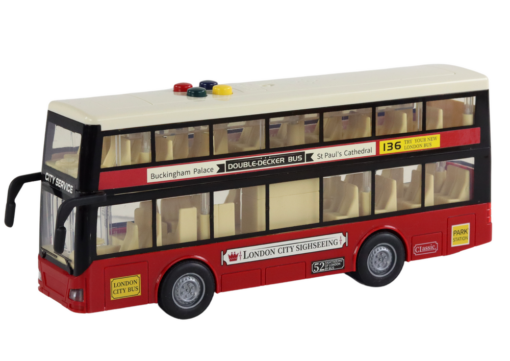 Dviaukštis miesto autobusas raudonas 1:16
