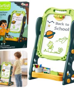 Dvipusė magnetinė edukacinė lenta vaikams – 52 dalių rinkinys