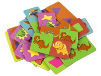 Dvipusis domino dinozaurai dėlionė 28 elementai